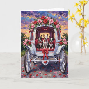 Cartão Cachorro American Staffordshire Dia dos Namorados