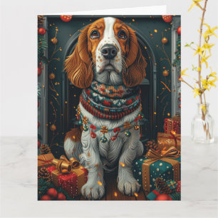 Cartão Cachorro Basset Hound Com Presentes De Natal Larei