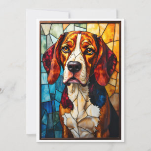 Cartão Cachorro Beagle de Vidro Colorido 