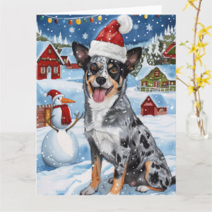 Cartão Cachorro Blue Heeler no País das Maravilhas de Inv