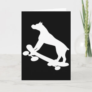 Cartão Cachorro Boxer Engraçado de Skate Patinador de Ska