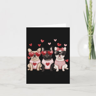Cartão Cachorro Bulldog Francês Dia dos Namorados Coração