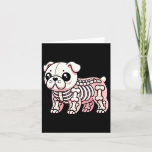 Cartão Cachorro Bulldog Inglês Fofo Kawaii Feminino Esque