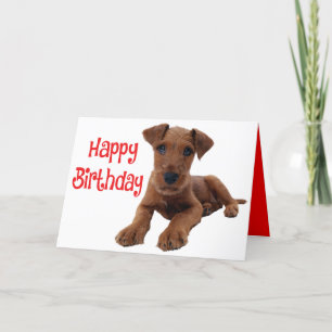 Cartão Cachorro Cachorro Airedale Terrier Aniversário