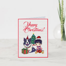 Cartão Cachorro Cachorro Cachorro Personalizado Com Natal