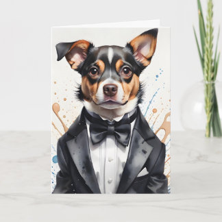 Cartão Cachorro Cachorro Cachorro Tuxedo Arco Preto