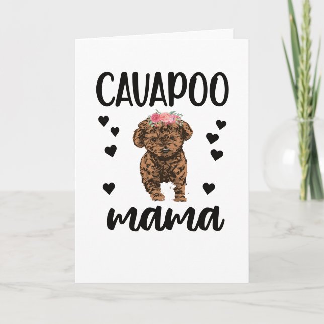 Cartão Cachorro Cavapoo Mama Cavoodle Cog Lover Cavapoo M (Frente)