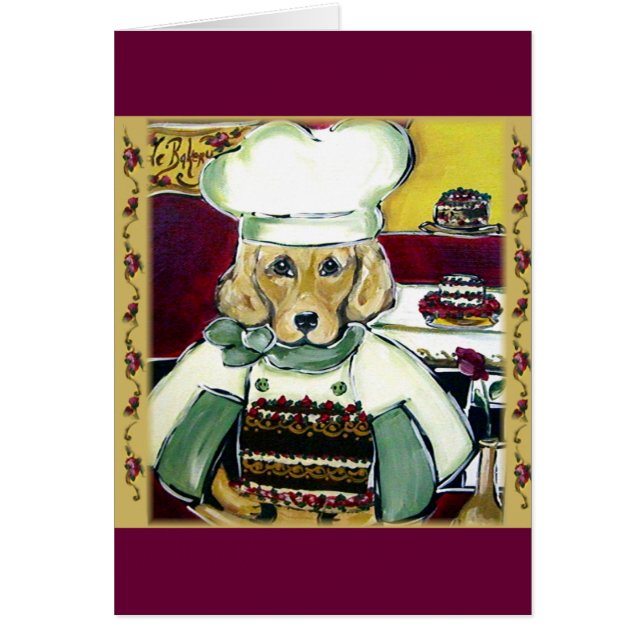Cartão Cachorro Chef Golden Retriever (Frente)