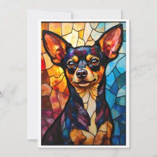 Cartão Cachorro Chihuahua no Estilo de Vitral