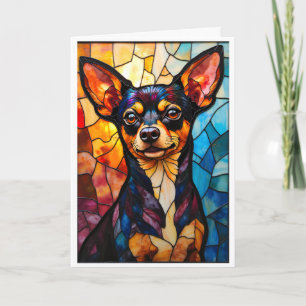 Cartão Cachorro Chihuahua no Estilo Vitral