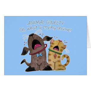 Cartão Cachorro Chorando e Gato - Que vergonha chorar