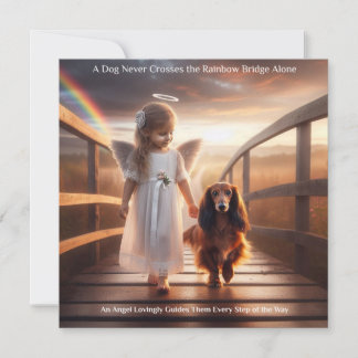 Cartão Cachorro com Cruz de Anjo Ponte do Arco-Íris Cartã