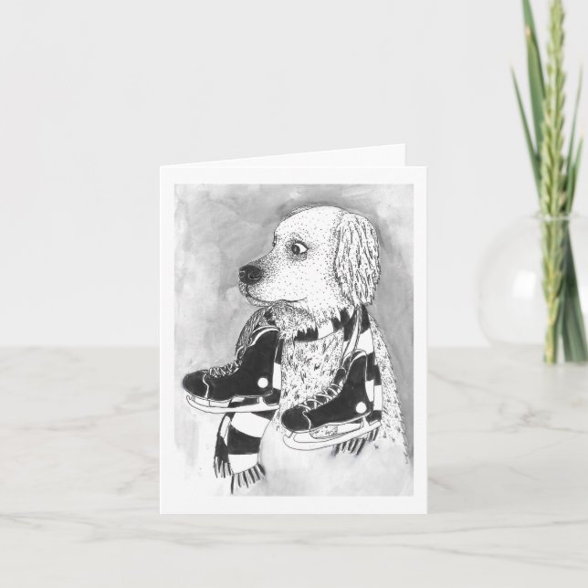Cartão Cachorro com Escola de Hóquei (Frente)