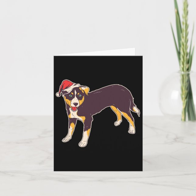 Cartão Cachorro com Papai Noel - Feliz Natal (Frente)