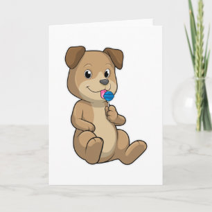 Cartão Cachorro com Pirulito de Doces