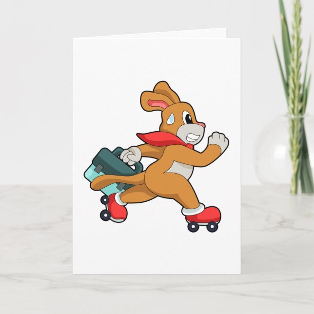 Cartão Cachorro com skates de cilindro (Frente)