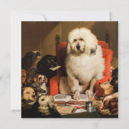 Cartão Cachorro como juiz que determina a lei em tribunal