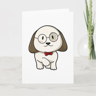 Cartão Cachorro como Noivo com Gravata & Óculos