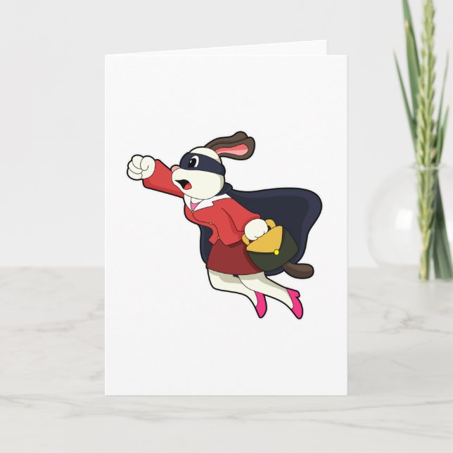 Cartão Cachorro como Super-Herói Secretário (Frente)