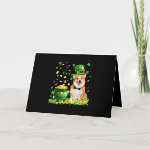 Cartão Cachorro Corgi Feliz Dia de São Patrício