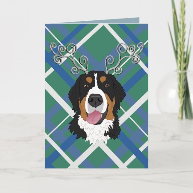 Cartão Cachorro da Montanha Bernese de Natal (Frente)