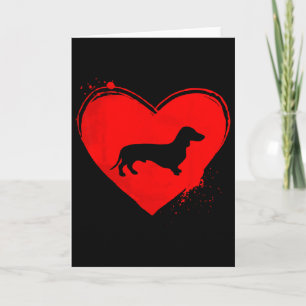 Cartão Cachorro Dachshund Coração Forma Dia dos Namorados