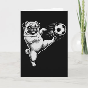 Cartão Cachorro Dad Pug Futebol Fofo Vai Jogar Club Metas