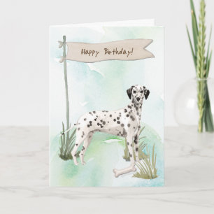 Cartão Cachorro Dalmático Sob Sinal De Aniversário