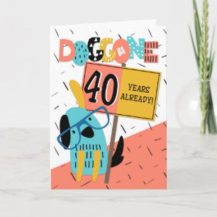Cartão Cachorro de 40 anos de aniversário de funcionários