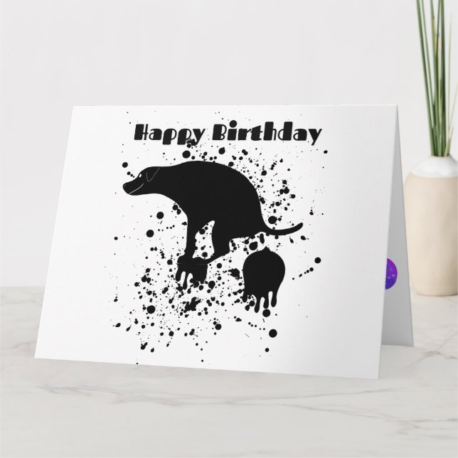 Cartão Cachorro de Aniversário Engraçado (Frente)