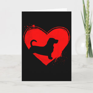 Cartão Cachorro de aposta coração em forma de valentine a