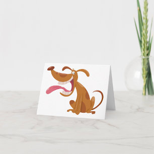 Cartão Cachorro de Cartografia com Sorriso Grande e Língu