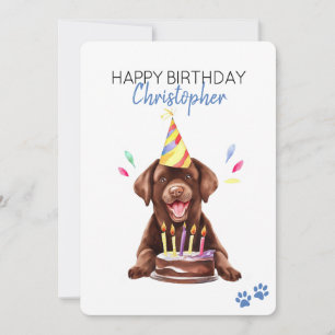 Cartão Cachorro de Chocolate Cachorro Personalizado Feliz