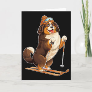 Cartão Cachorro de desenho animado divertido curtindo esq