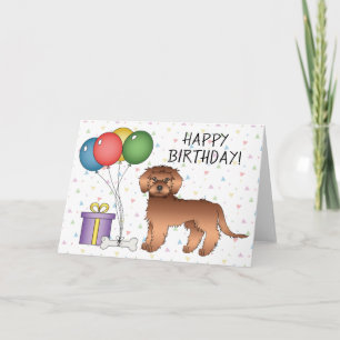 Cartão Cachorro de Desenho Animado Vermelho Mini Goldendo