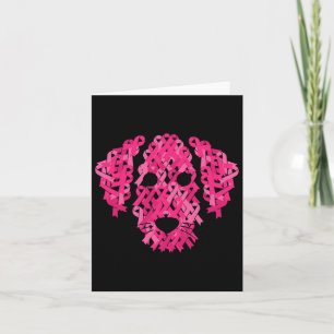 Cartão Cachorro de Fita Rosa Cachorro Inspiracional Cance