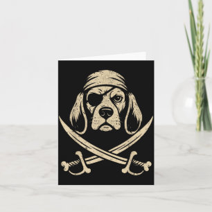 Cartão Cachorro de Halloween Ossos Cruzados do Pirata Vin