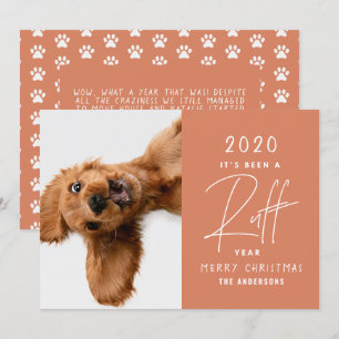Cartão Cachorro de Natal, ano de ruff engraçado no cart