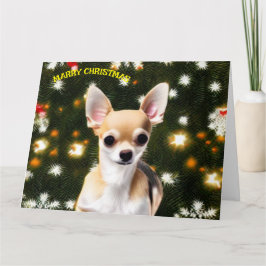 Cartão Cachorro de Natal Chihuahua