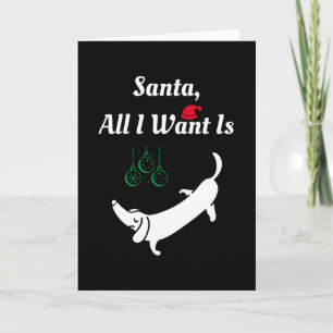 Cartão Cachorro de Natal - Dachshund