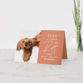 Cartão Cachorro de Natal engraçado ano em revisão ruff