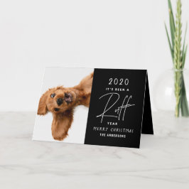 Cartão Cachorro de Natal engraçado ano em revisão ruff