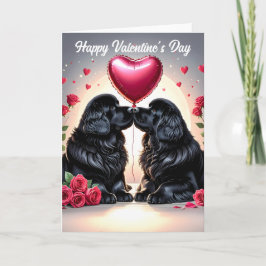 Cartão Cachorro de Terra Nova do Dia dos Namorados