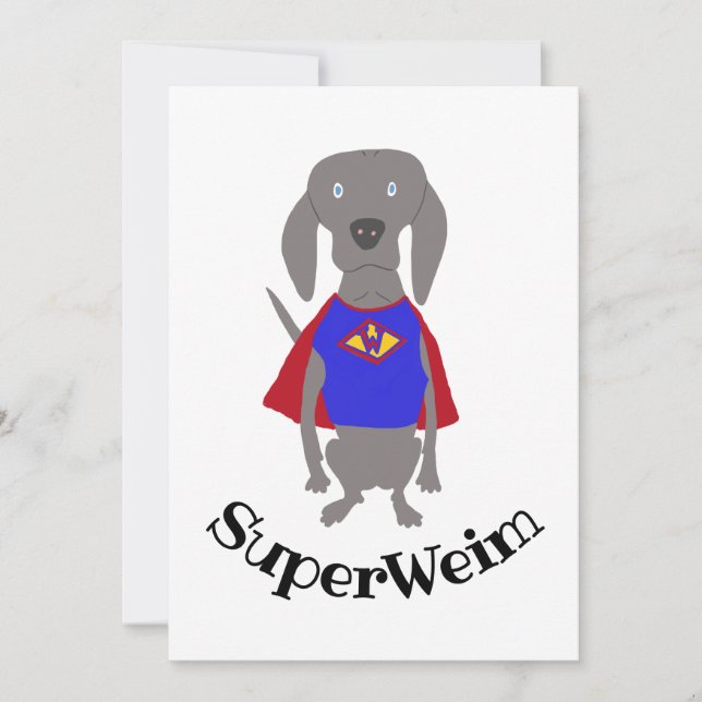 Cartão Cachorro de Weimaraner da Cinza SuperWeim (Frente)