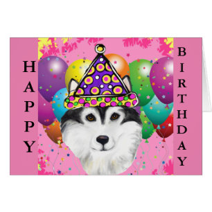 Cartão Cachorro do Partido Malamute do Alasca