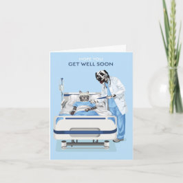 Cartão Cachorro Dotty e Gatinho no Hospital Fiquem bem em