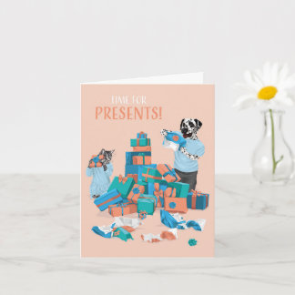 Cartão Cachorro Dotty e Gatinho Presente Aniversário de M