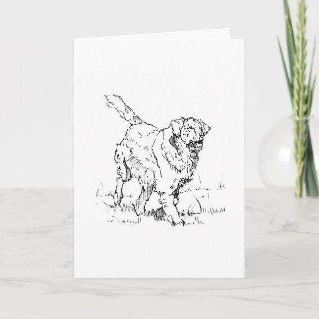 Cartão Cachorro Dourado Feliz, Personalizado (Frente)