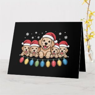 Cartão Cachorro engraçado do Retriever dourado de Natal