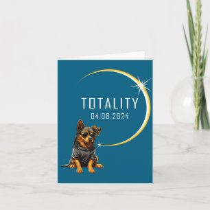 Cartão Cachorro Engraçado Eclipse Solar Total Totalidade